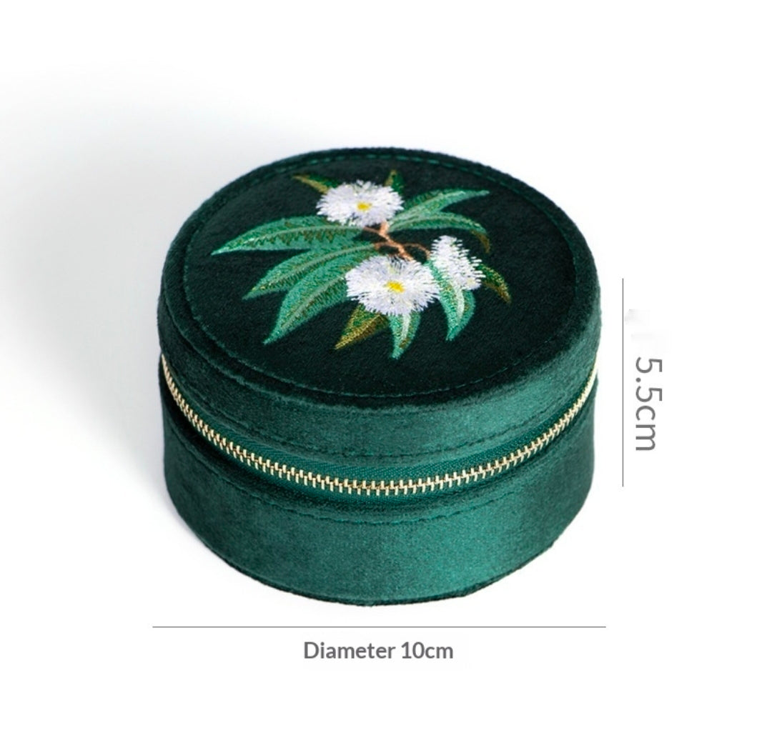 Embroidered Velvet Jewellery Box