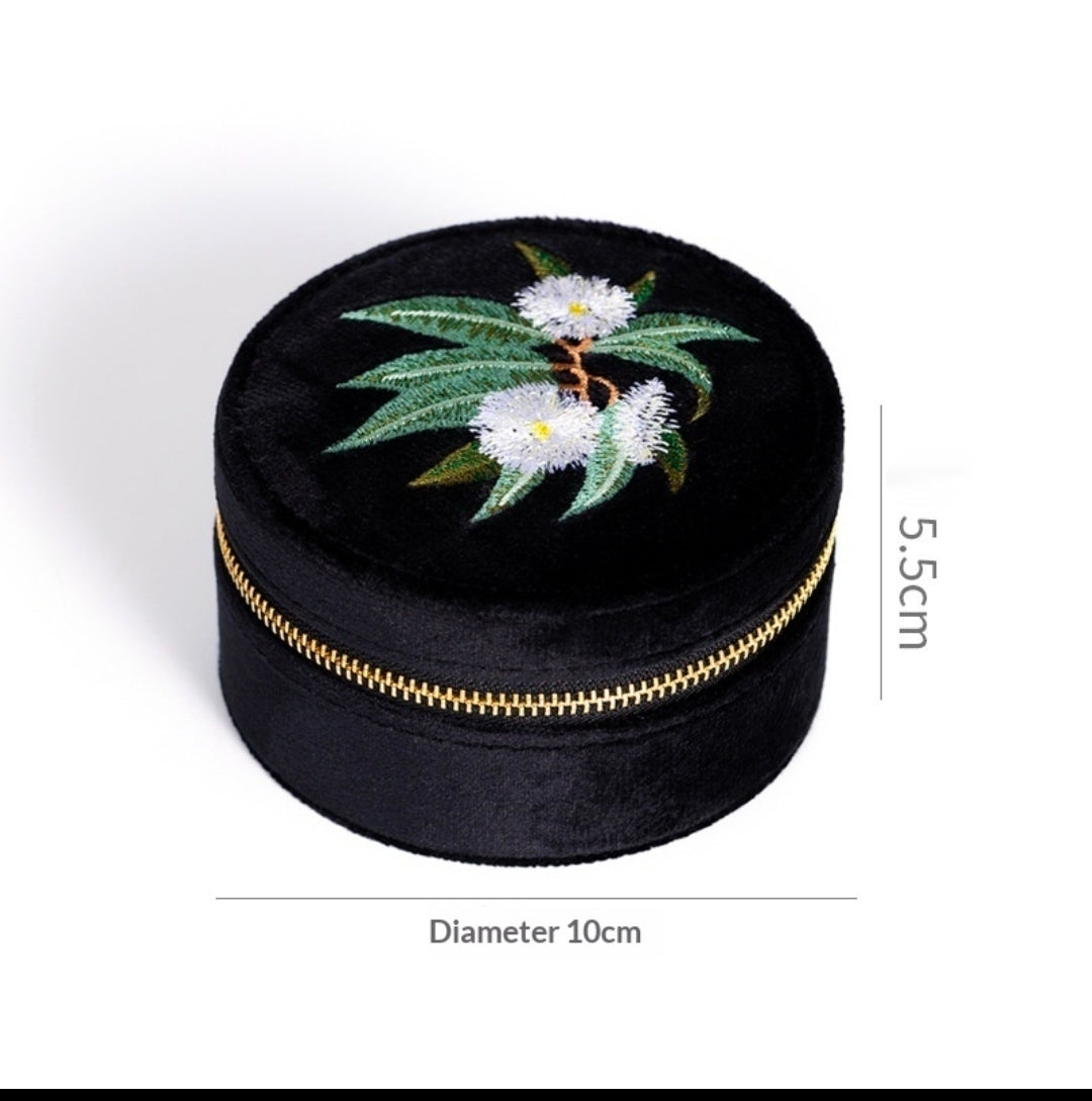 Embroidered Velvet Jewellery Box