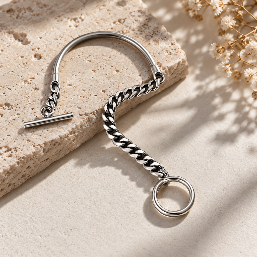 925 Sterling Silver Geometric Link Bracelet