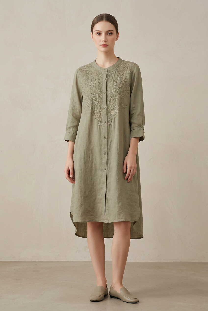 Women's Embroidered Loose-Fit Dress